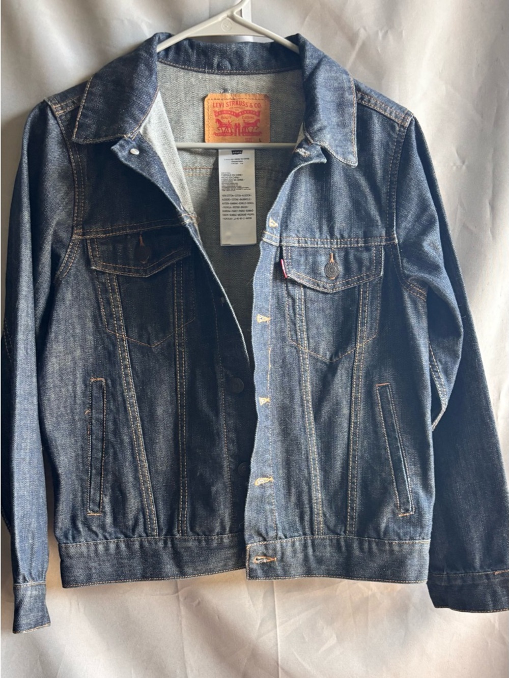 Levi's Light Blue Denim Jacket with Brown Leather Patch
